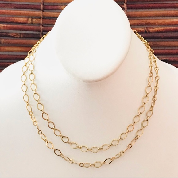 Origami Owl Gold Tone Double Chain Necklace 16.5" - Picture 3 of 8
